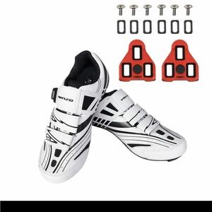 🔥 Venzo Road Cycling Shoes Unisex White Black EU 37-47 SPD Cleats Included🔥